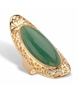 PalmBeach Jewelry Gold-Plated Silver Genuine Green Jade Cabochon Scroll ... - £75.53 GBP