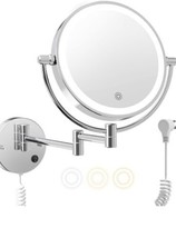 FASCINATE Upgraded Wall Mounted Makeup Mirror with Lights, Super Large Double... - £42.49 GBP