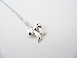 Tiffany &amp; Co Ribbon Necklace Bow Pendant Charm Chain Love Gift Sterling Silver - £263.00 GBP