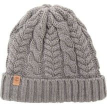 Timberland Women`s Cable Knit Faux Fur Lined Cuff Beanie (Light Heather Grey - £18.77 GBP