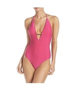 Ted Baker Low V Fuschia Pink One Piece Swimsuit Sz 4/10 L - £55.37 GBP