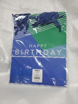 4 Spritz Happy Birthday Medium Bags Green/Blue 10x12.75x5in image 3