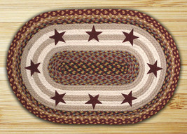 Earth Rugs OP-357 Burgundy Stars Oval Patch 5 Feet x 8 Feet - £217.62 GBP