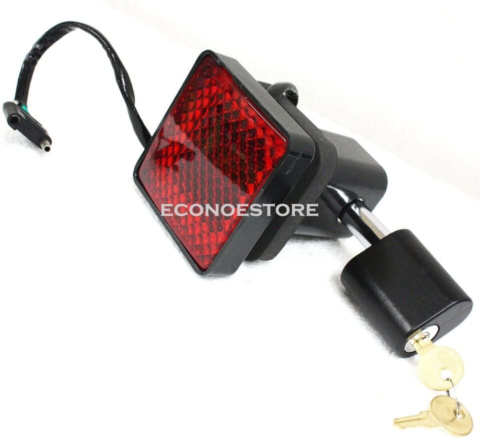 NEW HITCH COVER BRAKE LIGHT &amp; 5/8&quot; HITCH RECEIVER LOCK W/ 2 KEYS - $18.69