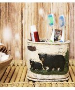Rustic Black Bear in Pine Trees Forest Bathroom Toothbrush Toothpaste Ho... - $36.59 CAD