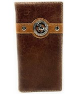 Texas Western Men&#39;s RFID Genuine Leather Horse Bifold Long Wallet - £23.44 GBP