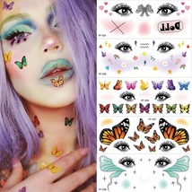10 Sheets Cute Butterfly Temporary Tattoos for Women Girls Butterflies Flowers M - £18.17 GBP