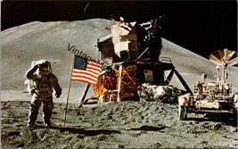 Irwin Saluting Beside Flag John F. Kennedy Space Center NASA Postcard PC320 - £3.92 GBP