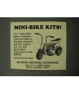1966 Michrina Brothers Lil Indian Mini Bike Kits Advertisement - £14.55 GBP