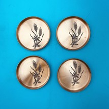 Fantasy Copperware Copper coasters with wheat design inside set of 4 - $18.36