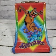 Vintage Scooby Doo Skateboard Lunch Box Colorful Shaped Tin Hanna-Barbera - $14.84