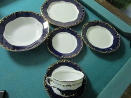 Zsolnay hungary pompadour china set plates cups saucers blue gold pick 1 - £124.81 GBP+
