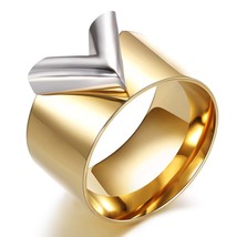 Fashion Famous Brand Women Ring Jewelry Double Color Gold Anillos Mujer Femmel T - £7.71 GBP