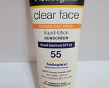 Neutrogena Clear Face Break Out Free Liquid Lotion Sunscreen SPF 55 Rare... - $30.00