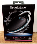 NEW Brookstone Bluetooth Travel Clip Wireless IPX6 Speaker - Waterproof - £11.77 GBP
