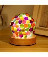 Nizrsky Rainbow Agate Lamp Healing Crystals Night Light Wooden Base - $278.19 MXN