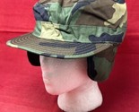 Army Woodland Camo Nylon Cotton Camouflage Hat Class 1 Size 7 1/4 Ear Ne... - £11.63 GBP