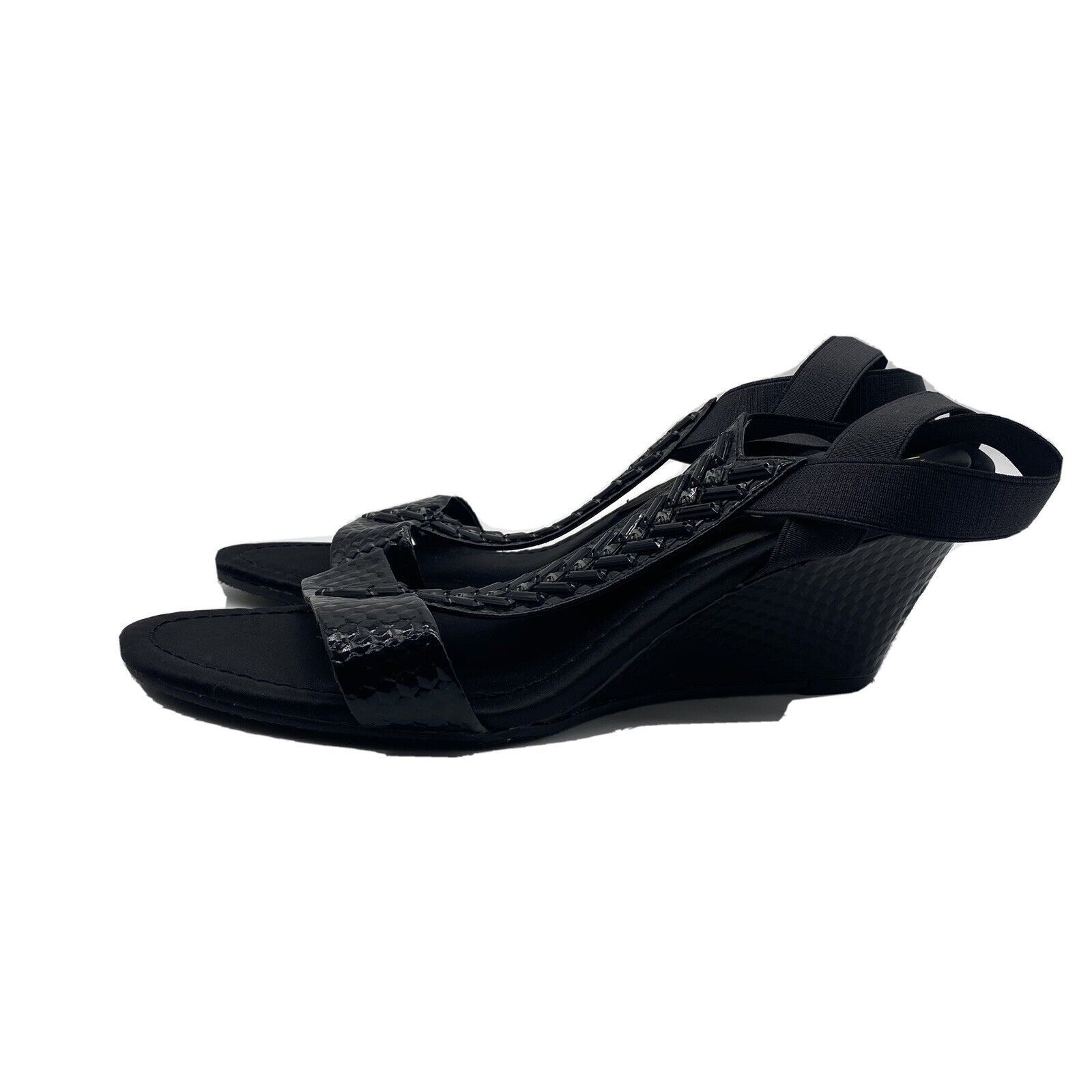 Primary image for Womens New York Transit Black Wedge Sandals, Size 9.5M