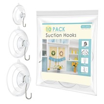 Suction Cup Hooks, 10 Pcs Clear Suction Cups With Metal Hooks Combo Set ... - £10.30 GBP