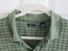 VAN HEUSEN Short Sleeve Golf Polo Shirt (L) Green Windowpane Block Squar... - $14.85