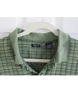 VAN HEUSEN Short Sleeve Golf Polo Shirt (L) Green Windowpane Block Squares EUC - $14.85