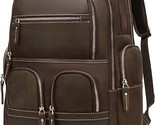 Vintage Genuine Leather Backpack For Men, 16&#39;&#39; Macbook Travel Hiking Bag... - $203.99