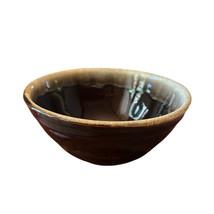 Vtg MCM Brown Drip Glaze Pottery Serving Mixing Bowl Glossy 8&quot; x 4.5&quot; Fa... - $463.80 MXN
