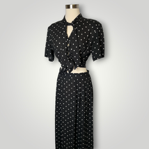 Vintage Polka Dot Jacklyn Smith Skirt and Top Set Black and White Small Medium - £42.54 GBP