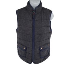 Boden Full Zip Women&#39;s Vest Wool Gray Herringbone Size 2 - £31.11 GBP