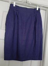 Valerie Stevens 100% Linen Skirt Pleated Lined Pockets Cobalt Blue Womens 4 Vtg - £23.52 GBP