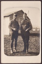 WWI U.S. Army &quot;Doughboy&quot; Privates in Barracks on Foreign Soil RPPC 1917-18 - £14.02 GBP