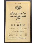 NOS Newall Security Mainspring 424 for 12 Size Elgin Watches - 2339 - $199.92 MXN
