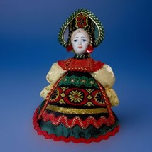 Russian Traditional Fabric Dress Doll Christmas Ornament Porcelain Head ... - £15.86 GBP