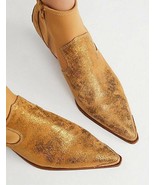 FREE PEOPLE Womens Boots Jackson West Mid Heel Gold Size UK 4 OB690855 - £41.22 GBP