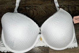 Juicy Couture ~ Women&#39;s Push Up Bra White Padded Underwire Nylon ~ 40D - $22.02