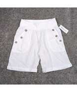 White Linen Shorts Women S/M Lightweight Breezy Cool Summery ITALY Puro ... - £18.66 GBP