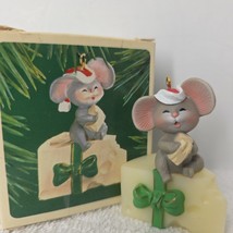 1983 Hallmark Keepsake Ornament Christmas &quot;Mouse On Cheese &quot; - $5.93