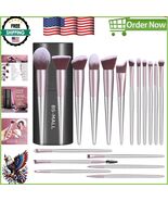 Premium 18-Piece Makeup Brush Set with Chic Black Case - Perfect for Beg... - $455.80 MXN