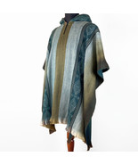 Lightweight Baby Alpaca Wool Poncho Handmade S.American Artisans Emerald... - $68.61