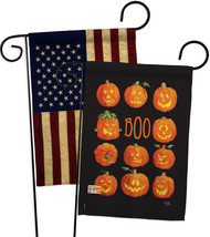 Pumpkins Boo - Impressions Decorative USA Vintage - Applique Garden Flags Pack - - £24.69 GBP