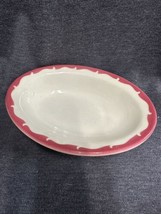 VTG Sterling China Vitrified RestaurantWare 5.75x8x1.75” Dish Red Wave Ohio - £12.43 GBP