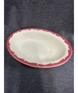 VTG Sterling China Vitrified RestaurantWare 5.75x8x1.75” Dish Red Wave Ohio - $15.84