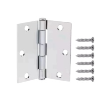 3.5" Chrome Door Hinges Square Radius Squeak Free Steel Hardware Pack of... - $26.96