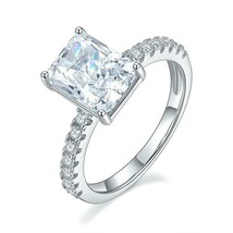 Bague de fiançailles diamant simulé taille rayonnante 2,35 carats or bla... - £197.39 GBP