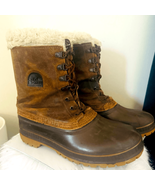 SOREL Kaufman Caribou Rubber Faux Fur Waterproof Winter Boots, Brown, Si... - £50.74 GBP