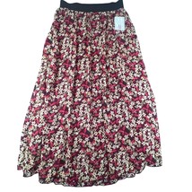 Lularoe Womens Medium Lucy Pull On Maxi Skirt Black Waistband Chiffon Ov... - £12.34 GBP