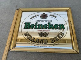 Heineken Imported Holland Beer Mirror Bar Advertisement Man Cave Wall Hanging - £43.80 GBP