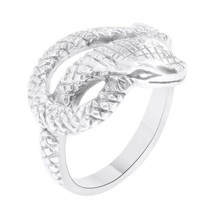 Serpiente Anillo de Banda 14K Oro Blanco Chapado Plata Ley Para Mujer Nuevo Año - £129.17 GBP