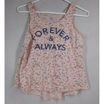 Old Navy Girl&#39;s Floral Pink Forever And Always Tank Top Size Large 10/12 - £10.03 GBP