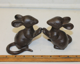 Cast Iron Doorstop Mouse Mice Figurine Bookends Book End Door Stop Stopper - $20.00